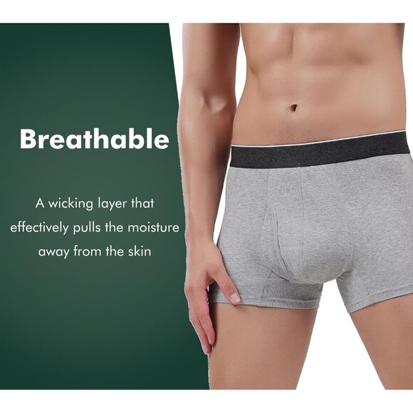 Incontinence Underwear Fly Front Opening Absorbent Leak Proof Boxer Brief 3 Pack - Picture 4 of 6